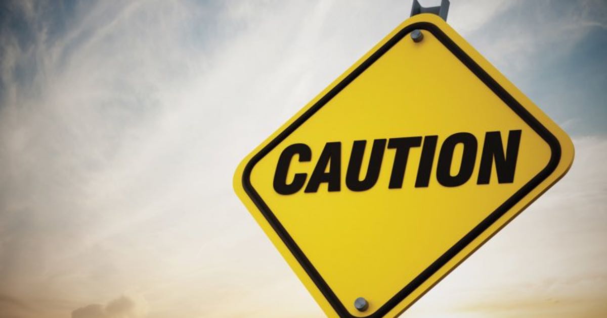 Caution sign warning businesses to avoid mistakes