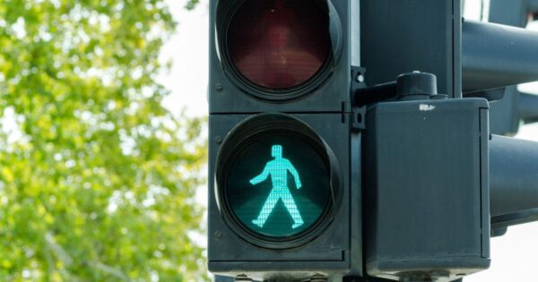 Pedestrian GO sign