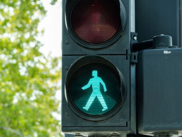 Pedestrian GO sign